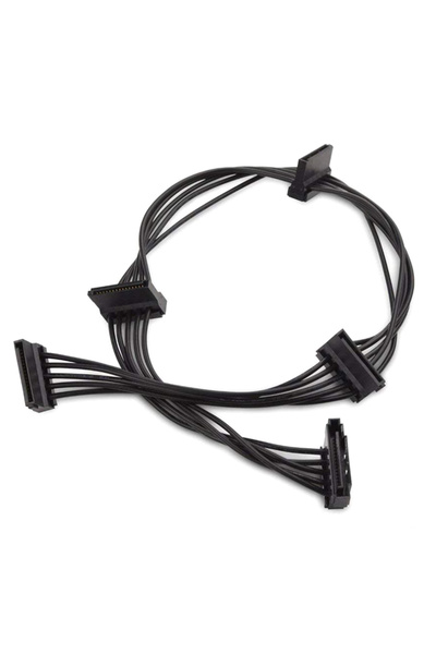 POWERTECH καλώδιο SATA 15pin σε 4x SATA 15pin CAB-W038, 40cm, μαύρο