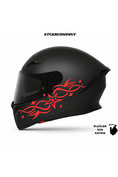 STCKRCO Tribal Desenli Yıldız Sticker - Yıldız Kask Sticker - Yıldız Motor St...