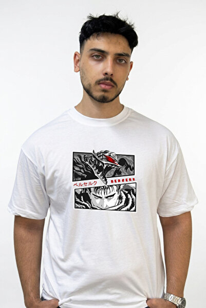 Anetos Guts Berserk_5 Design Printed Oversize White T-Shirt