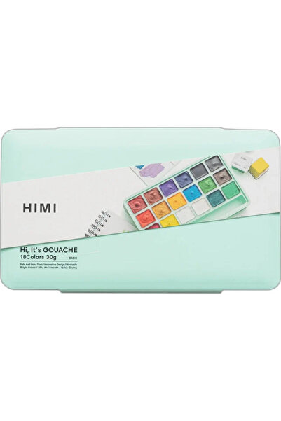 HIMI Tablet Guaj Boya Seti Twin Cup Gouache Set 18'li (Green Case Edition)