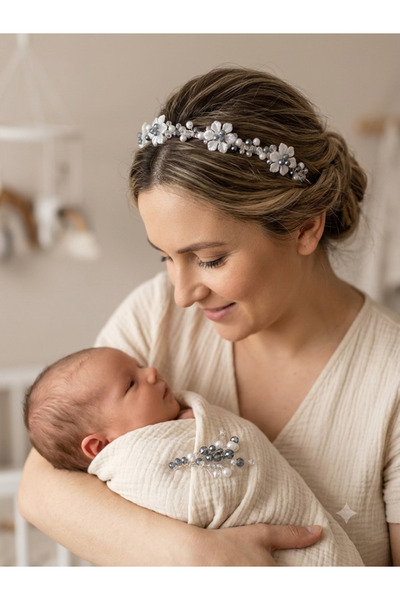 Kadamorganik Ela' Special Series Mother-Baby Crown-Brooch Set
