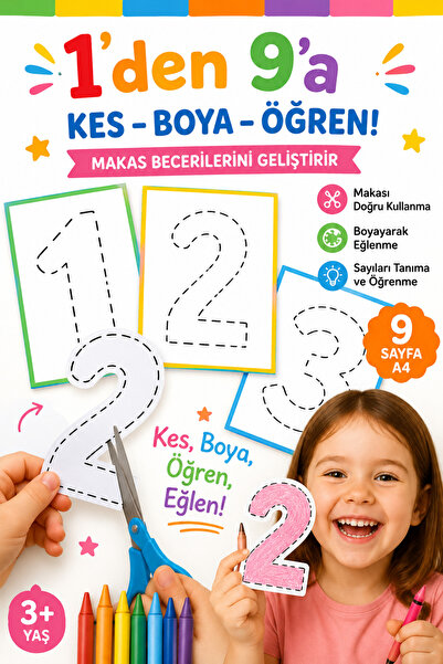 Organik Yolda Kes Boya Learn |   I'M Learning Numbers 1-9 |   Kes Paste Paint...