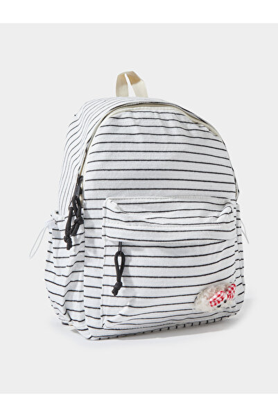 Styli Striped Backpack with Zip Puller