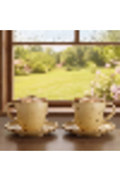 Elista Country Garden Breeze: Rustic Spotted Coffee Cup Set of 2, 90 ml