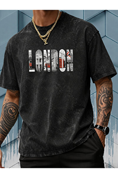 ELAN WEAR Acid Washed Oversize Unisex T-Shirt Washed Vintage Street Style Str...