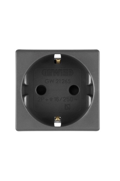 OEM Πρίζα Σούκο διπλή 16Α μαύρη Gewiss