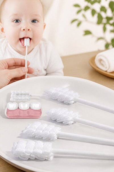 Generic 10 فوط شاش طبية لتنظيف الفم وفرشاة لسان للأطفال حديثي الولادة والرضع،...