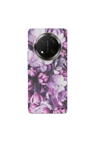 Other Honor Magic 7 Lite Purple Flowers Transparent Silicone TPU Θήκη