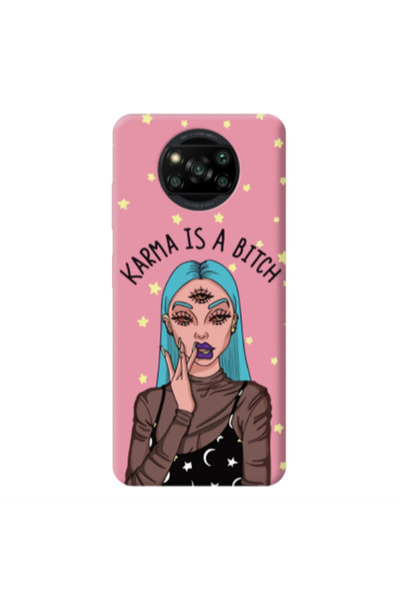 Other Xiaomi Poco X3 /X3 Pro Karma is a bitch Pink Colored Silicone TPU Θήκη