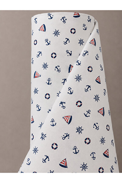 Bebek Özel 1 Top (30 Meters) Cotton Fabric with Sailor Pattern (Width 240 cm)