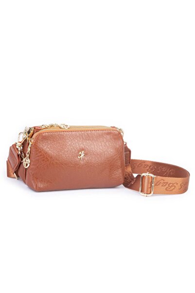 Nas Bag Mini Boy Kadın 3 Gözlü Çapraz Çanta (en 18 cm ;boy 11 cm ) Taba Victoria