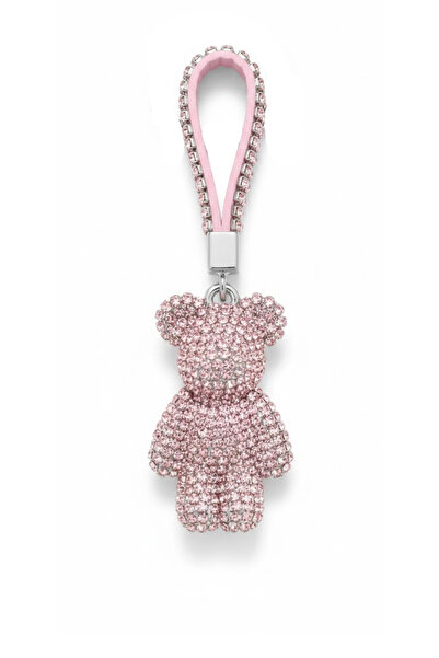 MEGAHAWK Taşlı Ayıcık Anahtarlık Pembe Kristal Taşlı Çanta ve Araba Anahtarlı...