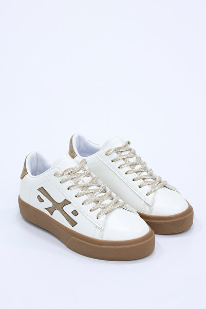 kajal ayakkabı Kcl J03 Flat Sole Patterned Tied Sports Shoes