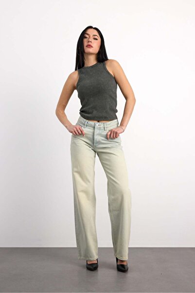Vigoss Jeans بنطلون نسائي واسع الساق من فيجوس أكشن 24300-73598