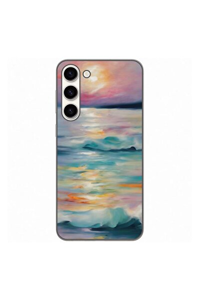 OEM Калъф, съвместим със Samsung Galaxy S23 Plus, силиконов гел TPU, с акваре...