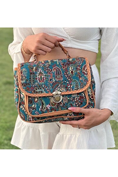 EdButikModa Etnik Desenli Kadın Omuz ve El Çantası Bohem Günlük Kullanım Doku...