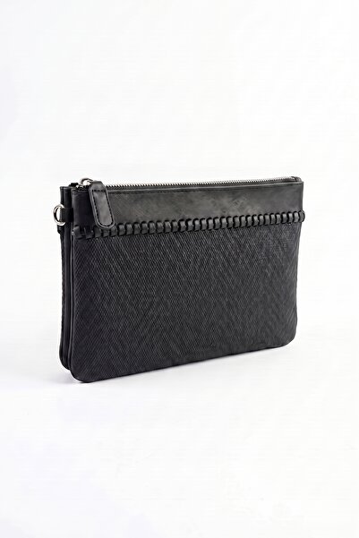 LuviShoes Zenix Black Patterned Women's Clutch Bag