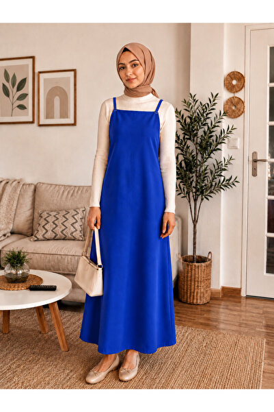 ELMODA Women's Royal Blue Gilet Dress with Adjustable Strap