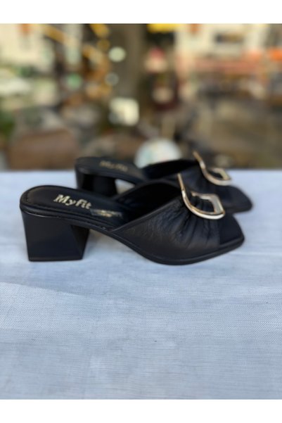 My Fit نعال بكعب من الجلد الطبيعي
