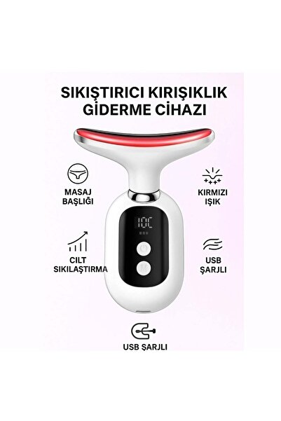 auhma AHB-02 Yüz Boyun Sıkılaştırma Cilt Gençleştirme Bakım Cihazı Mavi Kırmı...