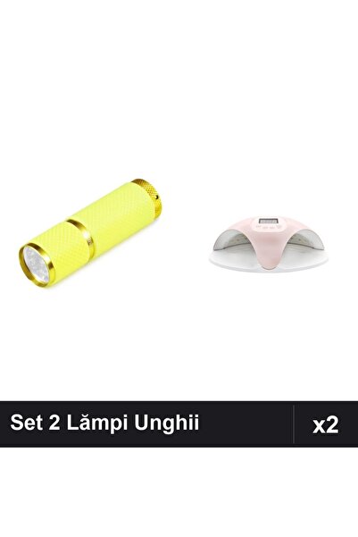 NAİLS Set 2 Lămpi Unghii: Lampă UV/LED Profesională 48W cu Ecran Digital + La...