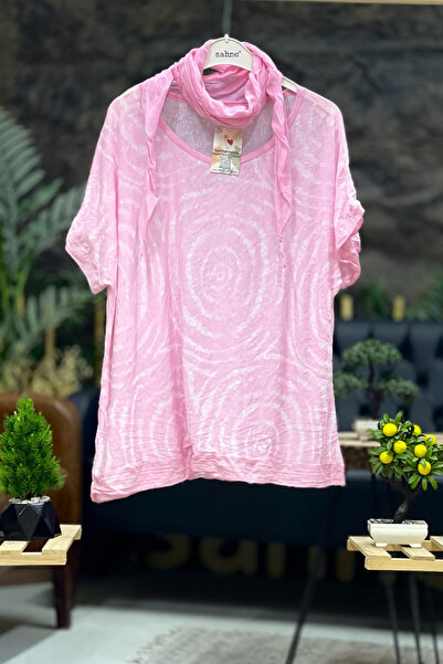 sahnemoda Spiral patterned imported blouse with shawl