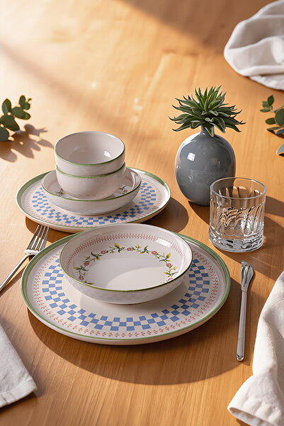 Keramika Rose Line Yemek Takımı 6 Parça 2 Kişilik 22909-10-11