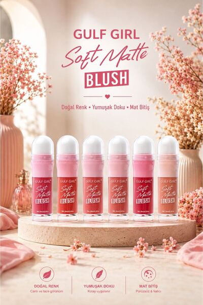 GulFlower Sünger Başlıklı Sıvı Allık 6'Lı Set