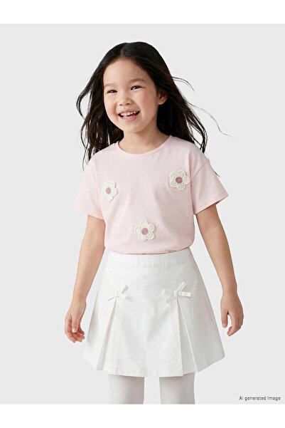 LC Waikiki Crew Neck Embroidered Girls' T-Shirt (S6)