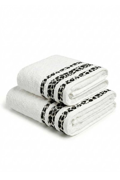 Mira Home 2 Piece Bath Towel Set 100% Cotton 70X140+50X90 cm Savana White