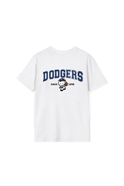 Let's Wear Dodgers Printed 100% Cotton Premium T-Shirt with Crew Neck for Kids