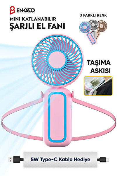 Empressco Taşınabilir Mini El Fanı, Sessiz ve Güçlü, Katlanabilir, Askılı Ser...