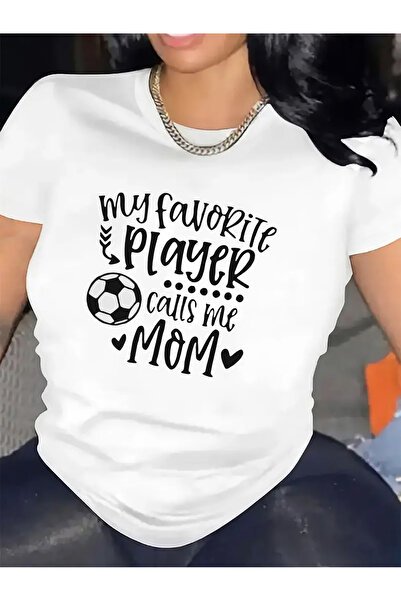 1001moda cotton T-Shirt with My Favorite Player Calls Me Mom Design, Ideal Sp...