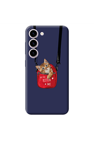 Other Samsung S23 Are you kitten Dark Grey Colored Silicone TPU Θήκη