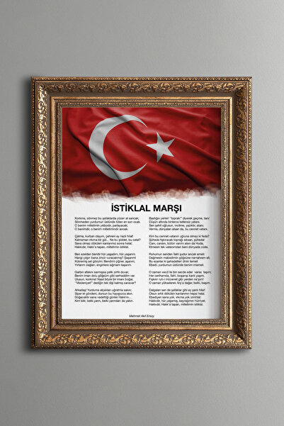 epiqart Istiklal Anthem - Vintage Patterned Painting - Thick Model