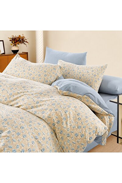 CHIRASO Set Lenjerie Pat CHIRASO, Bumbac, 4 Piese, Cearceaf cu ELASTIC 180x20...