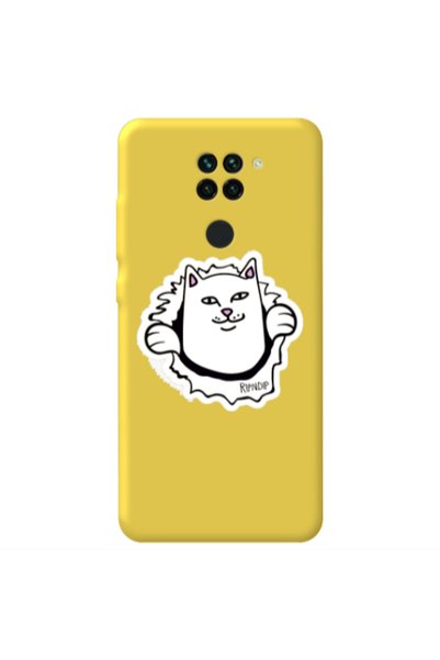 Other Xiaomi Redmi Note 9 White cat Yellow Colored Silicone TPU Θήκη