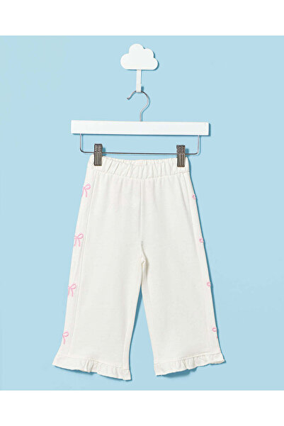 REDTAG Infant Girls Ivory Embroidered Active Pants