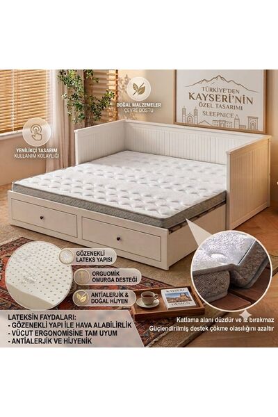 sleepnice Doğal Lateks İ KEA Hemnes, Brimnes Flekke Divan Uyumlu Katlanır Ort...