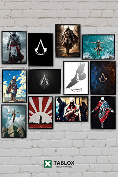 TABLOX Set de pictură decorativă MDF cu 12 piese Assassins Creed Ezio Assassi...