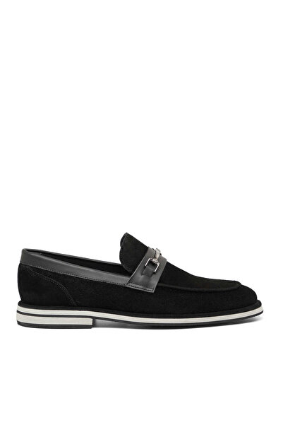 Tergan Siyah Hakiki Süet Deri Erkek Loafer - E26I1AY57682-A01