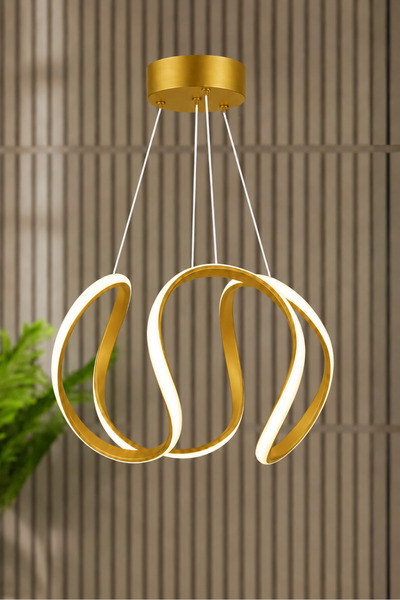 Luna Lighting Deluxe Model Sarı Renk Metal Salon Hol Antre Oturma Yatak Odası...