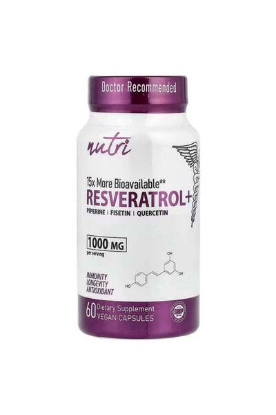 Nutri , Resveratrol+ Antioxidants 60 Vegan Capsules