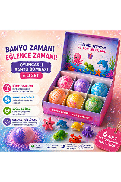 Genel Markalar Oyuncaklı Banyo Bombası 6'lı Set 6x110 gr (Toplam 660 gr) – Sü...