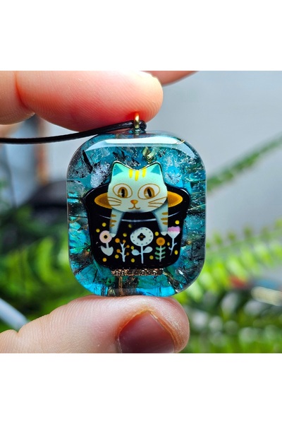 Singincraft A Cup of Cats Figure Orgonite Pendant (Handmade Design Products)