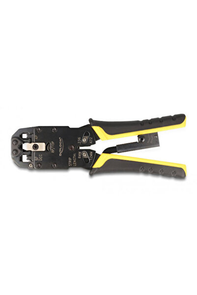 DELOCK Πένσα πρεσαρίσματος δικτύου RJ12 RJ11 RJ45 με απογυμνωτή, Μήκος 200mm,...