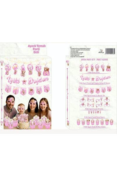 ÇITIPITISTORE Teddy Bear Themed Birthday Party Celebration Set