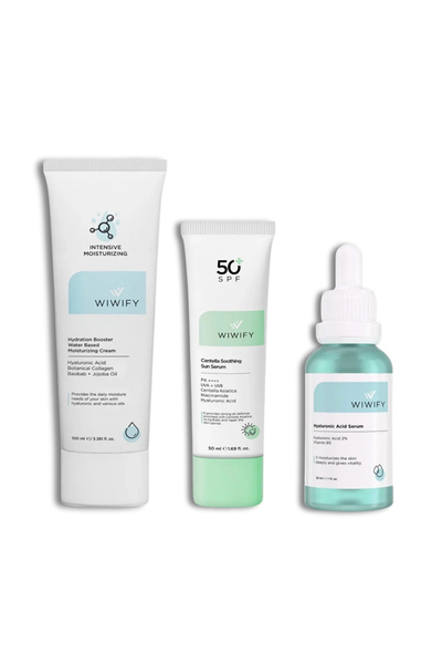 WIWIFY Yoğun Nem & Koruma Seti, Nemlendirici + Hyaluronic Acid + Güneş Koruyu...