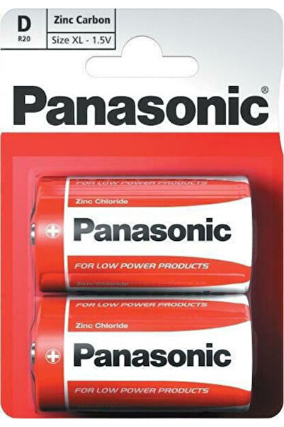 PANASONIC Μπαταρίες Άνθρακα-Ψευδαργύρου D 1.5V, Συσκευασία 2 τεμαχίων