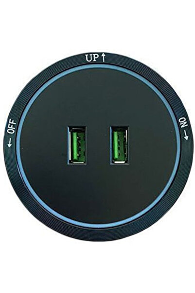 Other Redled Redled Εντοιχιζόμενη Πρίζα Ρεύματος με 2 Θύρες USB Μαύρο